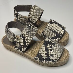 VINCE Snakeskin Espadrille Sandals